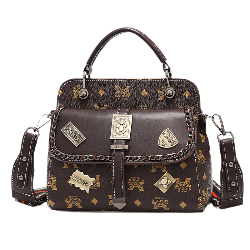 Női crossbody táska – utcai divat, retro dizájn, PU anyag, Messenger-stílusú táska, cipzáras nyitás, belső cipzáras zseb és telefonzseb