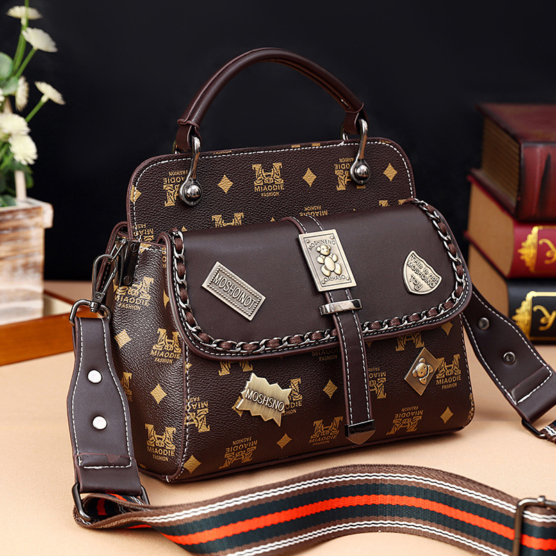 Női crossbody táska – utcai divat, retro dizájn, PU anyag, Messenger-stílusú táska, cipzáras nyitás, belső cipzáras zseb és telefonzseb