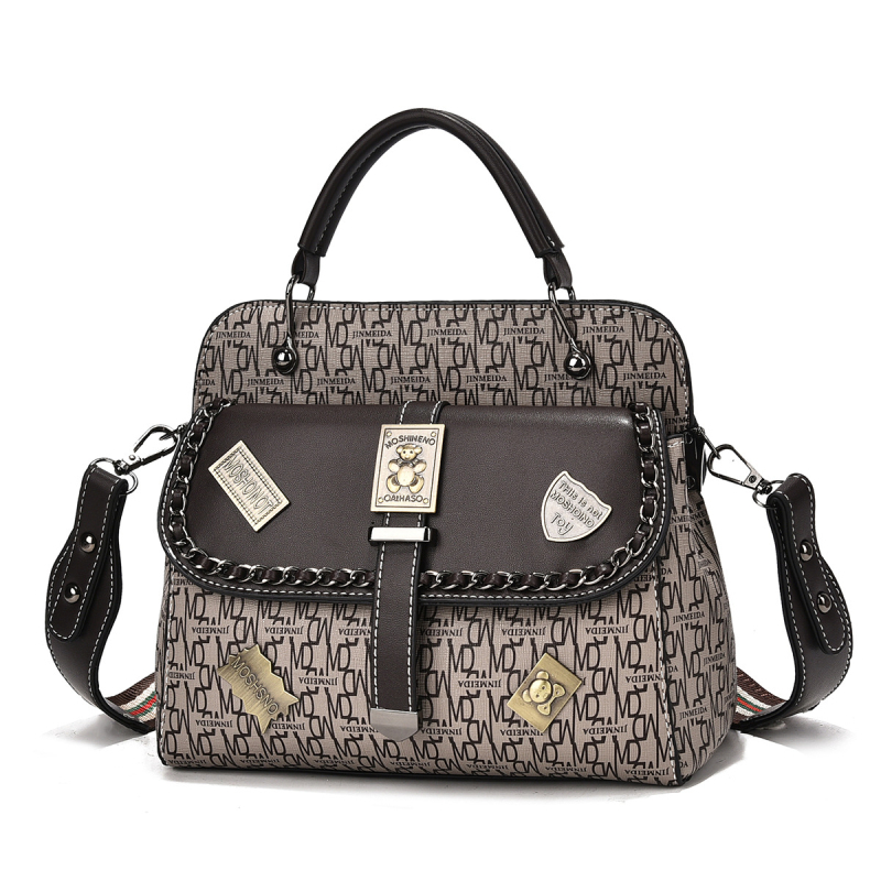 Női crossbody táska – utcai divat, retro dizájn, PU anyag, Messenger-stílusú táska, cipzáras nyitás, belső cipzáras zseb és telefonzseb