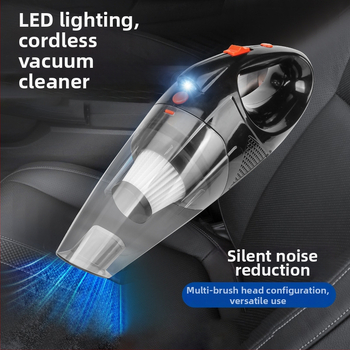 Портативна автомобилна прахосмукачка с LED осветление, 12V, 120W, 9000 Pa, презареждаща се, кабел 420 cm, Bymaocar