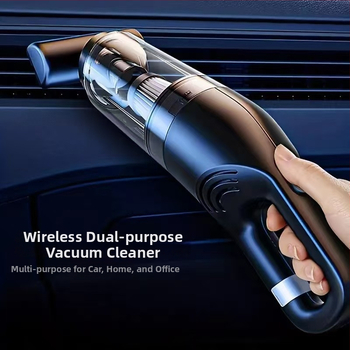 Безжичен ръчен вакуум за автомобил – мокър и сух режим, 120W, всмукване над 5000Pa, вградена батерия 1600–2000mAh с USB заряд, до 1 час работа