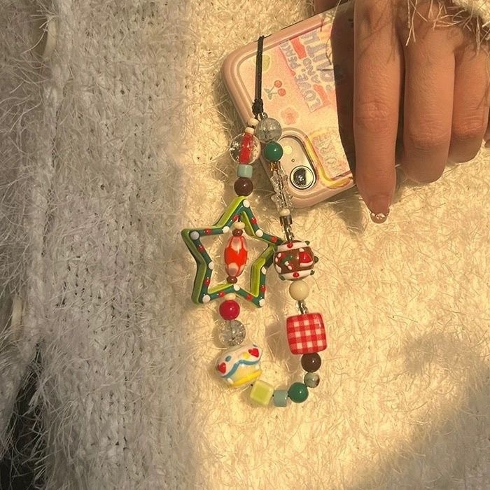 Ručna izrada smolom lančić za telefon s motívom zvjezdica, PVC užad, plastična kopča, pakirano pojedinačno