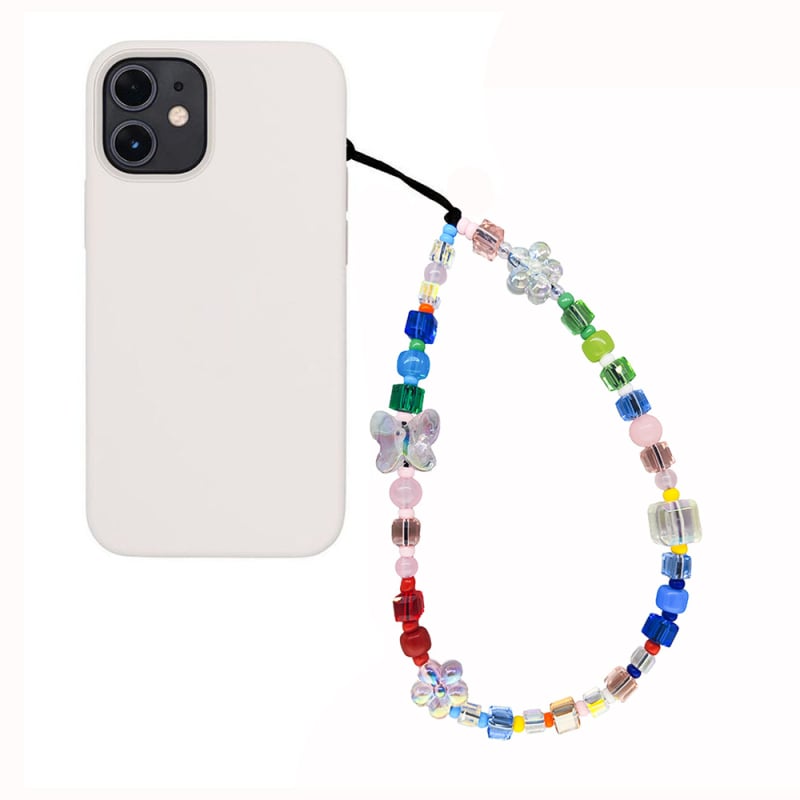 Telefonska kopča s ručno izrađenim perlicama od mekane keramike - Dopamine Rainbow Square Crystal perle, uzorak Kitty/Snoopy, stil Ins wind Genuine, brend Herlook