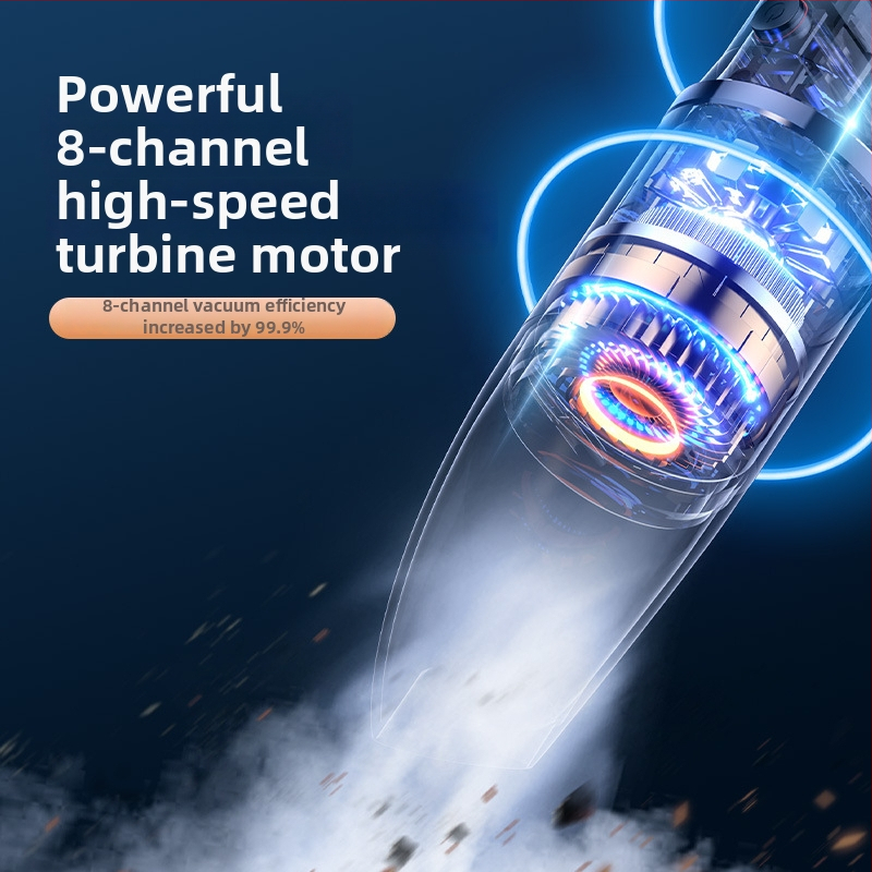 Q19 Auto vysávač, bezdrôtový, prenosný ručný, dvojúčelový pre auto a domov, 12 V, 60 W, 6000 Pa, napájací kábel 300 cm