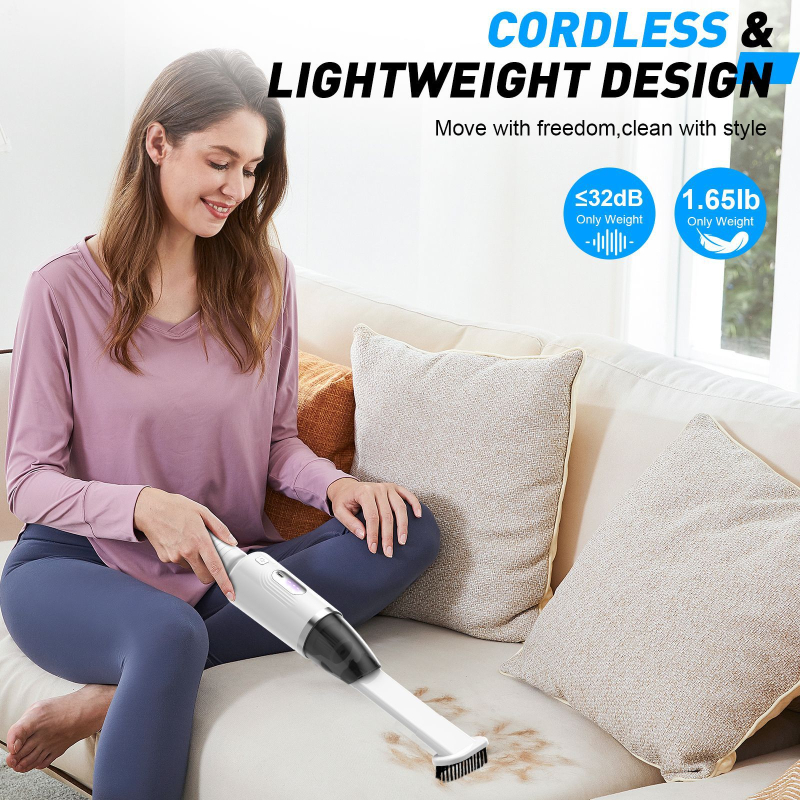 JY-3011 Автомобилен ръчен безжично захранван вакуум чистач, 40W, всмукване 10.1–15 kPa, вградена батерия 1601–2000 mAh, прахоуловител кош, сухо почистване, дюза Xiaojieshen