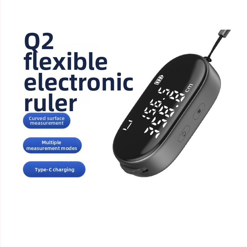 Duke Q2 elastīgā elektroniskā lineāla virsmas mērījumiem, ar vairākiem režīmiem, Type-C uzlāde, augsta precizitāte, pārnēsājama