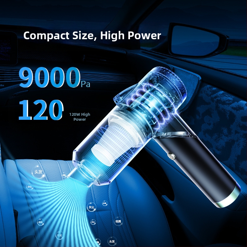 Ručni bežični usisavač za auto s integriranim usisavanjem i izdisanjem, 11000 Pa, 120 W, 36 V, punjiv