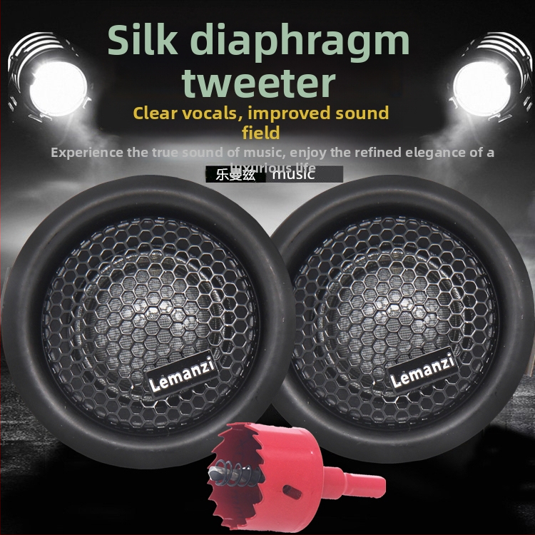 Automobilový tweeter s hodvábnou membránou, pár kondenzátorov