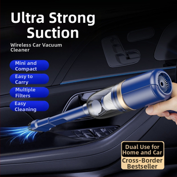 Bezdrôtový ručný vysávač do auta – mokré a suché, vstavaná batéria 2000–2500mAh, 40–60W, 3100–4000Pa, hluk <36dB