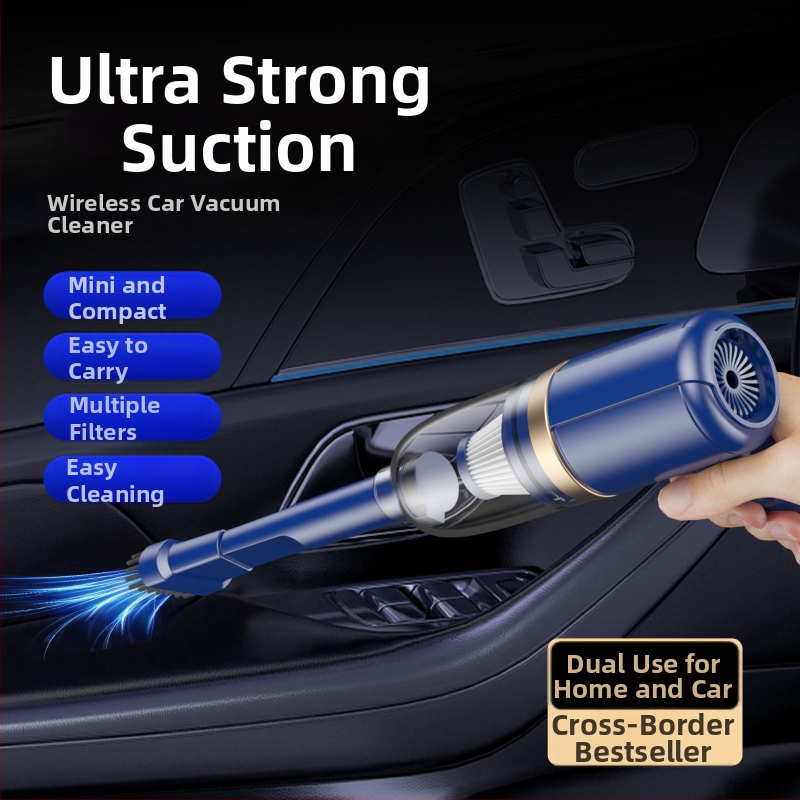 Bezdrôtový ručný vysávač do auta – mokré a suché, vstavaná batéria 2000–2500mAh, 40–60W, 3100–4000Pa, hluk <36dB