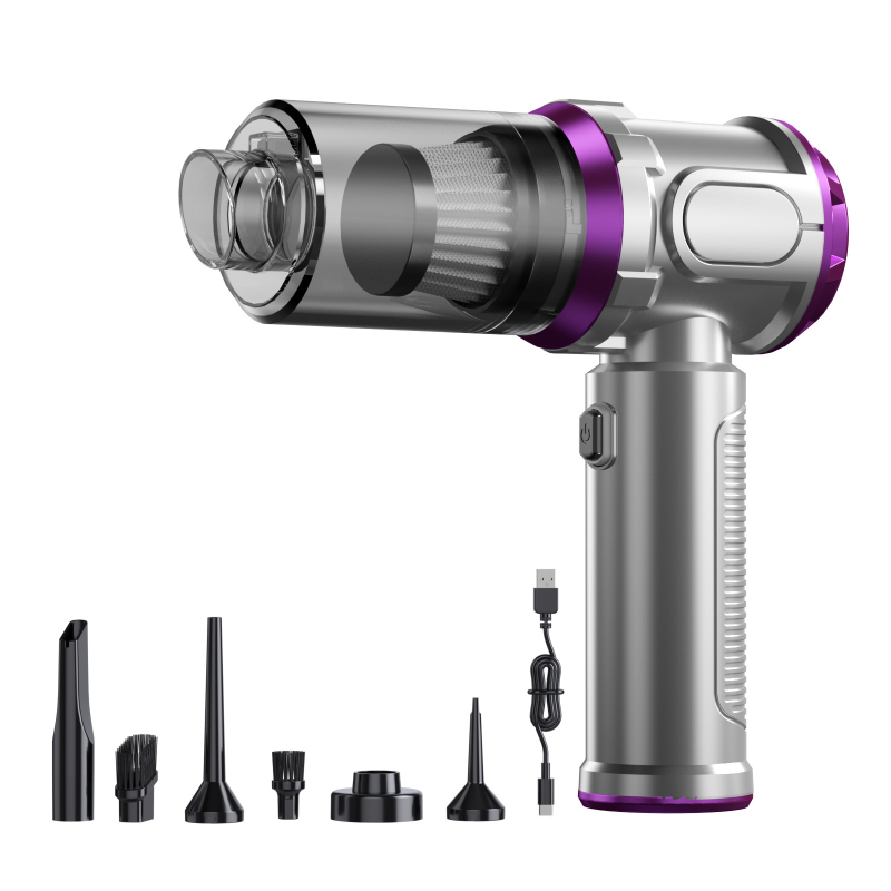 Vezeték nélküli autó- és otthoni porszívó — 7,4 V, 75 W, 16000 Pa szívóerő, 680 L/min légáramlat, 20 perc akkumulátor-üzemidő