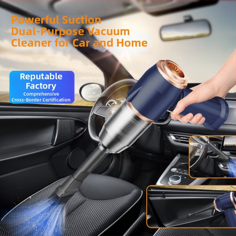 Безжична автомобилна прахосмукачка, преносима и компактна (60W; безжична; мокро и сухо почистване; всмукване 3100–4000Pa; вградена батерия 1600–2000mAh)