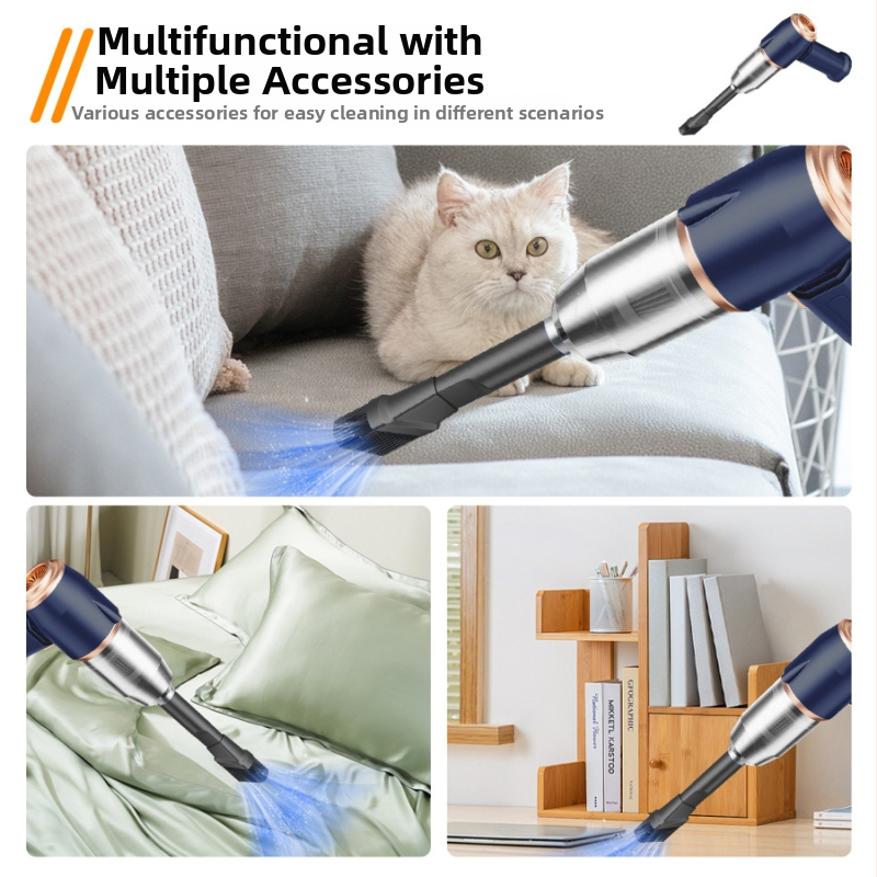 Безжична автомобилна прахосмукачка, преносима и компактна (60W; безжична; мокро и сухо почистване; всмукване 3100–4000Pa; вградена батерия 1600–2000mAh)