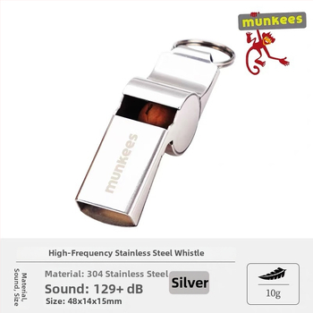 Munkees Tigro galvos švilpukas — Aukštatonis komandinis švilpukas, nerūdijantis plienas, 129 dB, vaikams, treneriams, teisėjams, lauko kempingui