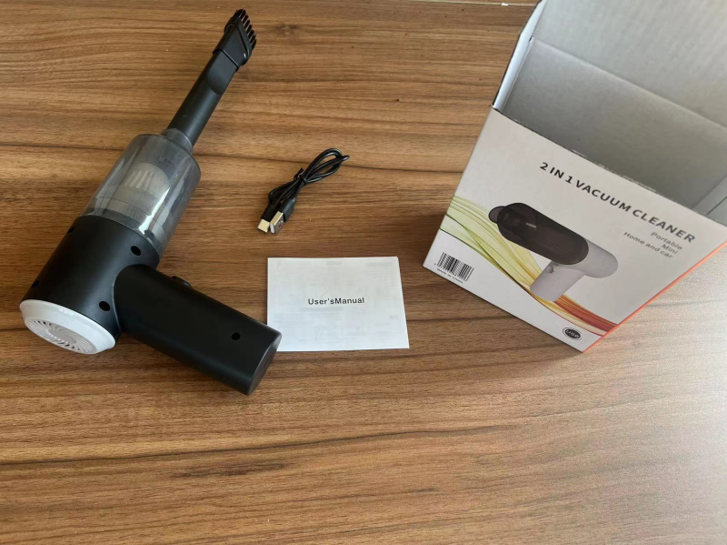 Ръчна прахосмукачка за кола, USB зареждане, вградена батерия ≤500mAh, 13–120W, всмукване <10kPa, кутия за прах