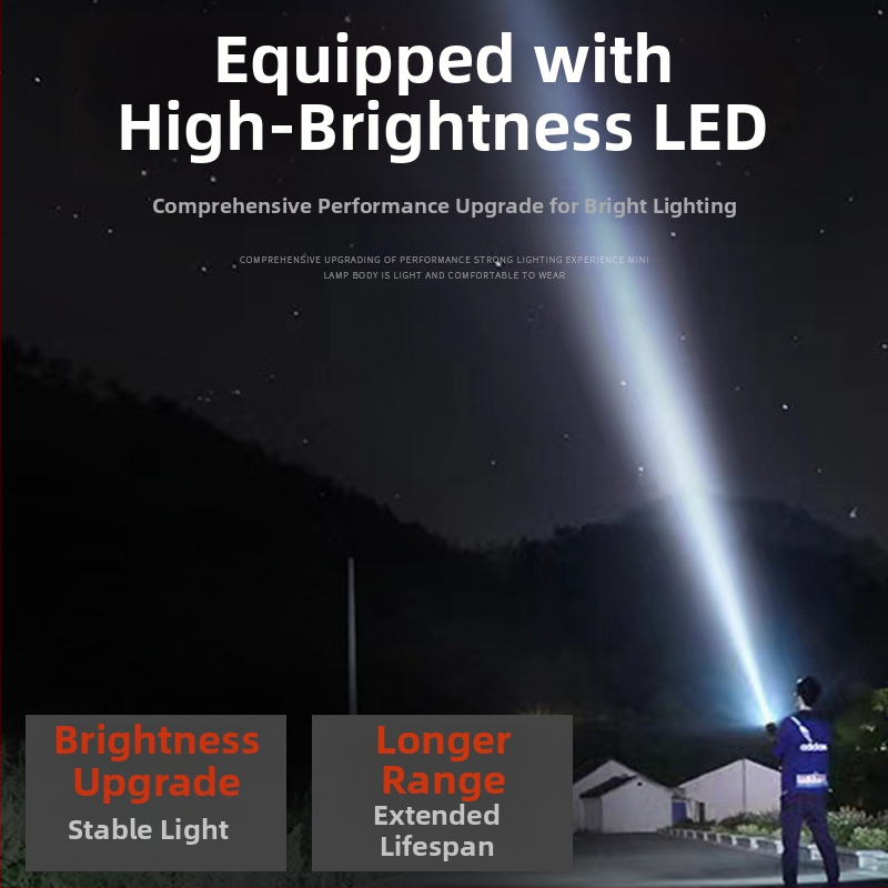 T40 ponovno napajajuća LED baterijska lampa – visoka svjetlost, dugi domet do 500 m, 20 W, višefunkcionalno vanjsko osvjetljenje