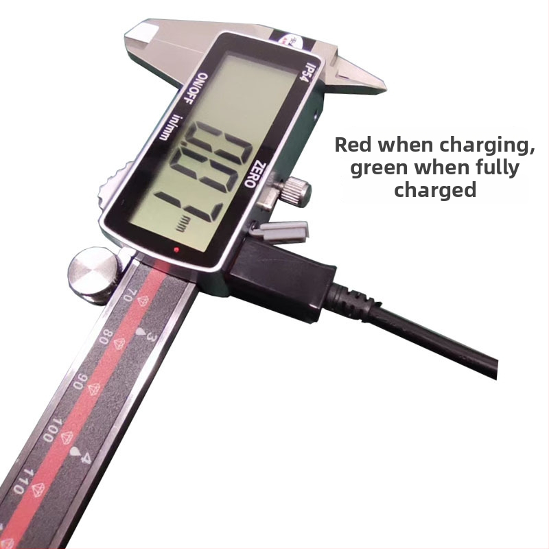 ahead digitálny posuvné meradlo z nerezovej ocele, nabíjateľné, veľký displej, vysoká presnosť