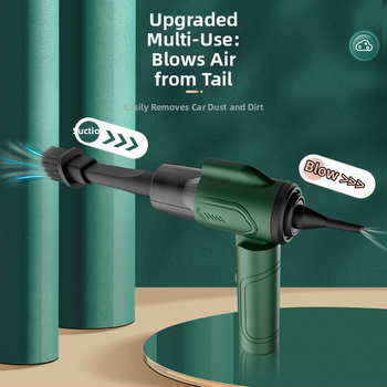 Bezvadu portatīva salokāma rokas vakuums automobiļa un mājsaimniecībai, 3-1: sūkšana, pūšana un putekļu mazgāšana; iekšēja baterija, ≤36V, 12W, sūkšanas spiediens 10.1–15 kPa