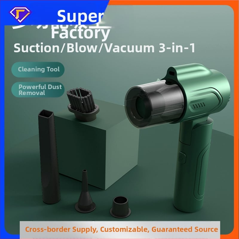 Bezvadu portatīva salokāma rokas vakuums automobiļa un mājsaimniecībai, 3-1: sūkšana, pūšana un putekļu mazgāšana; iekšēja baterija, ≤36V, 12W, sūkšanas spiediens 10.1–15 kPa