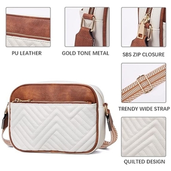PU anyagú női crossbody táska, street trend stílus, vízszintes négyszögletes forma, cipzáras nyitás, belső réteg