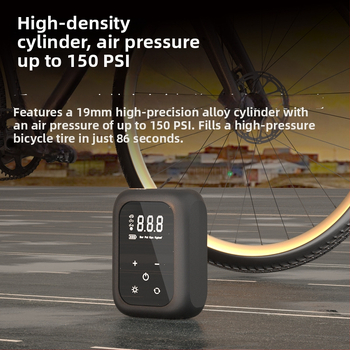 Безжична преносима автомобилна помпа за въздух с LED светлина и манометър за гумите, 7.4V, до 80W, 25 L/min, USB зареждане, дюза за надуване 30 см