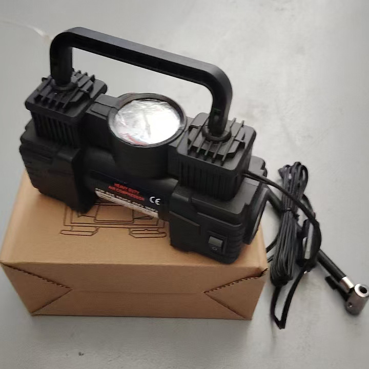 Въздушна помпа за автомобили с висока мощност, преносима, 12V, 150W, дълъг кабел 2.5 м, тръба за надуване 50 см, поток >70 L/min