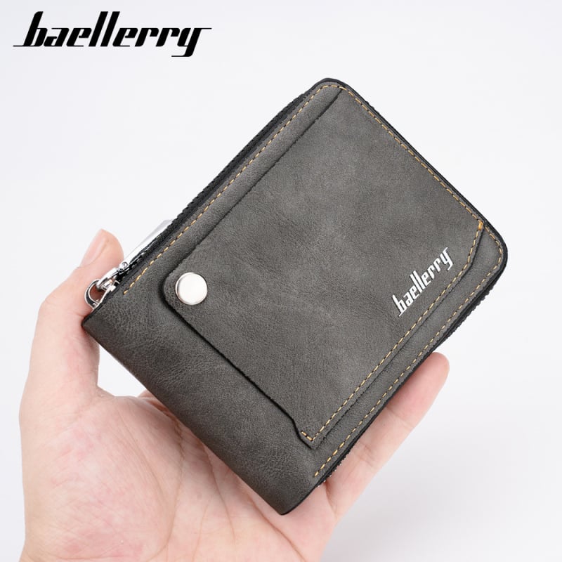 Baellerry muški RFID novčanik za kartice — europski/američki stil, PU koža, zip pretinac za novčiće