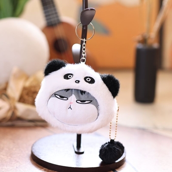 Κουκλάκι γάτας από βελούδο – κρεμαστό για πορτοφόλι με κέρματα, κοντό βελούδινο ύφασμα, γέμισμα PP βαμβάκι, συσκευασία σε διχτυωτό σακουλάκι, κωδικός 6b6z768