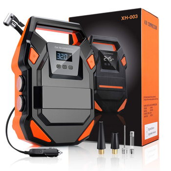 Автомобилна помпа за въздух, с двоен цилиндър, 12V, 120W, цифров дисплей, 3,2 м кабел