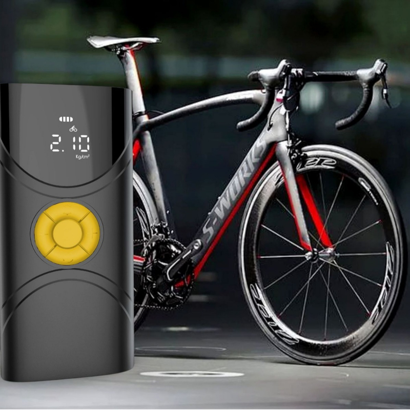 Visokoučinkovita bežična automobilska pumpa — prijenosni električni pumpa za napuhavanje s digitalnim prikazom, 80W, 11.1V, 10A, oko 500 g