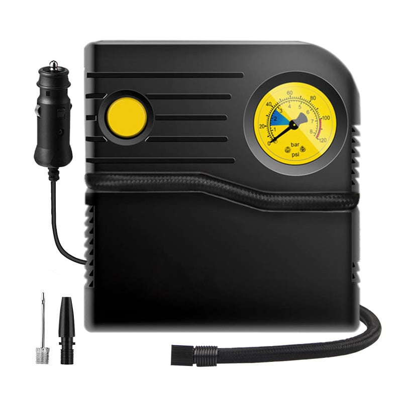 Autóba szerelhető levegőpumpa, egyhengeres, 120W, DC-12V, 35L/min, digitális kijelző és mutató, 3 m hosszú kábel