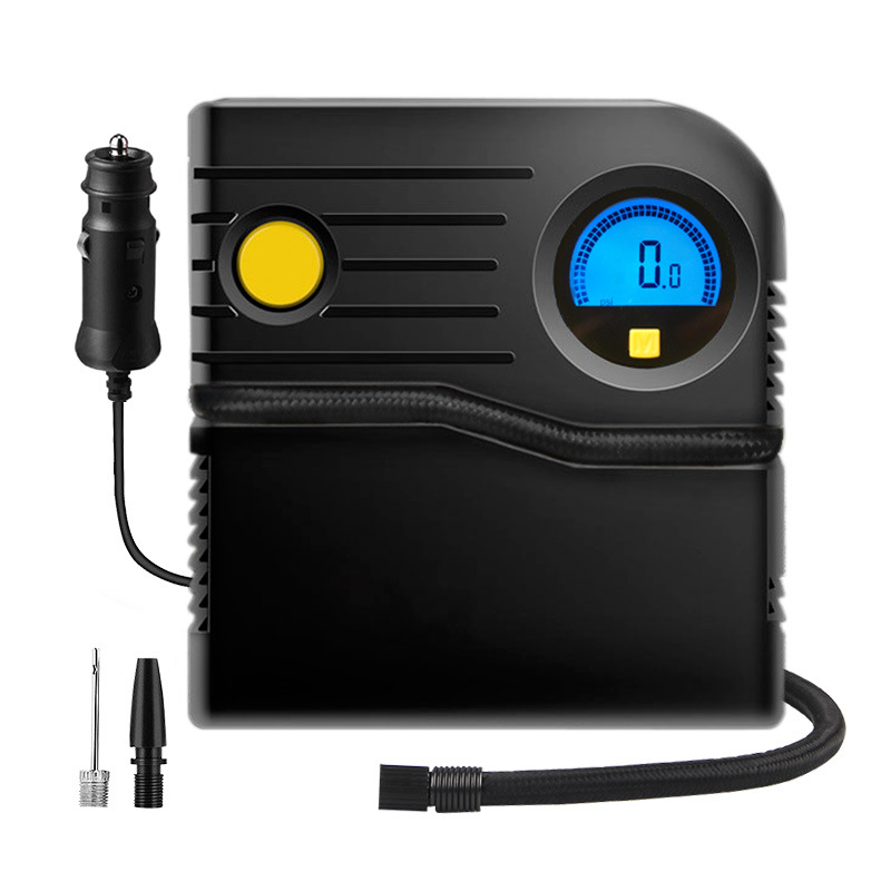 Autóba szerelhető levegőpumpa, egyhengeres, 120W, DC-12V, 35L/min, digitális kijelző és mutató, 3 m hosszú kábel