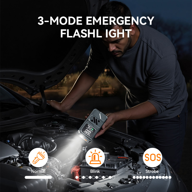 Портативна електрическа помпа за гуми с цифров дисплей, презареждаема 12V, USB зареждане, 30 л/мин, над 20 мин работа