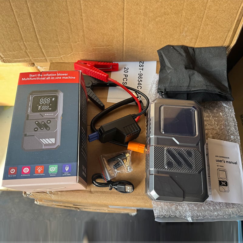 Портативна електрическа помпа за гуми с цифров дисплей, презареждаема 12V, USB зареждане, 30 л/мин, над 20 мин работа