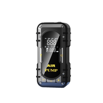 Автомобилен стартер за аварийно запалване с USB захранване и преносима помпа за надуване – 12V, 100W, 70 л/мин, цифров дисплей, 20+ минути работа