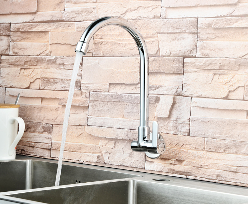 Konyhai sarokcsap falba épített, rézből, hideg víz, kerámia szeleppel, 19 mm ülőfelület