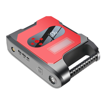 Autómentő Indító Légpumpával és Zseblámpával, 12V Kimenet, 5V USB Bemenet, 3C-tanúsítvánnyal