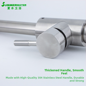 304 rozsdamentes acél konyhai csaptele, meleg és hideg, forgatható, kerámiás szeleppel, ecsetelt felülettel