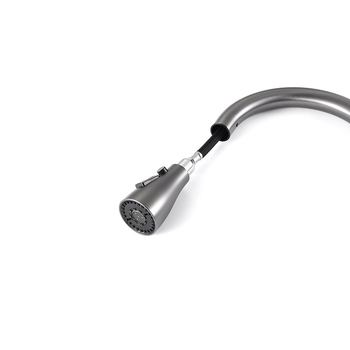 Konyhai kihúzható mosogatótáp, satinált 304 rozsdamentes acél, forró és hideg víz, kétlyukú beépítés