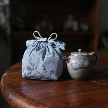 Accesorii pentru ceremonia ceaiului – Geantă de transport din pânză pentru ceainic și cești (stil chinezesc nou; dimensiuni 10x10x10 cm sau 8x8x8 cm; ambalaj OPP)