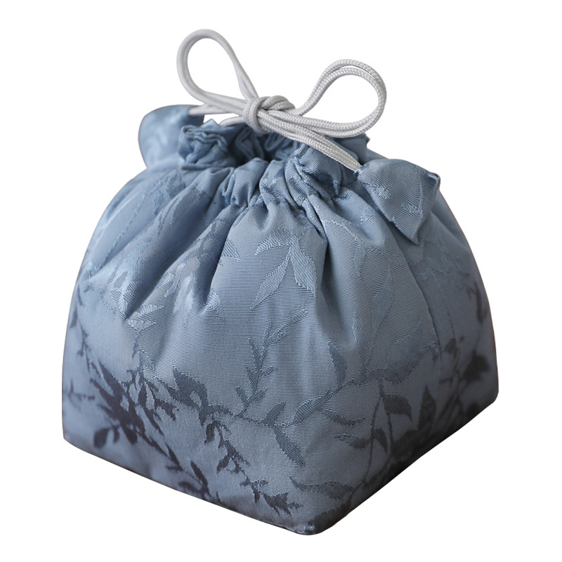 Accesorii pentru ceremonia ceaiului – Geantă de transport din pânză pentru ceainic și cești (stil chinezesc nou; dimensiuni 10x10x10 cm sau 8x8x8 cm; ambalaj OPP)