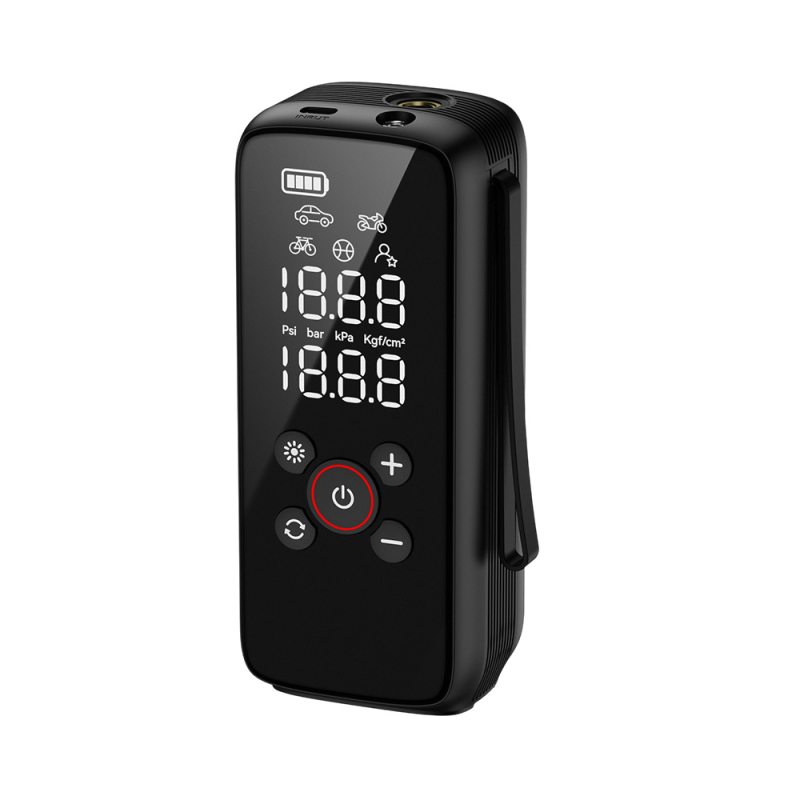 Автомобилна въздушна помпа, многофункционална, 12V, 100W, 25 л/мин, презареждаема, цифров дисплей