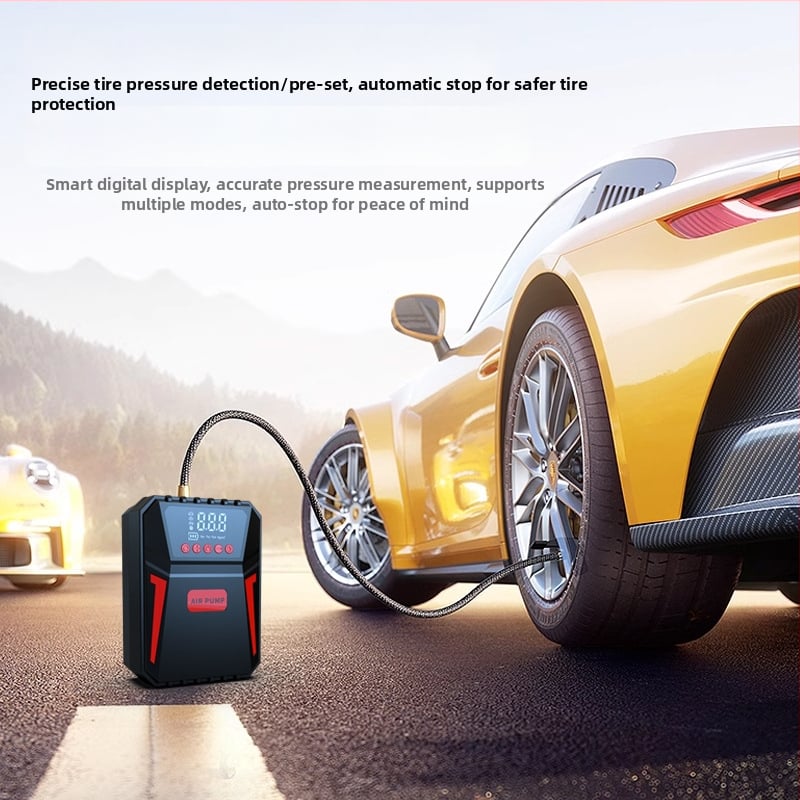 Prijenosna višefunkcionalna bežična pumpa za kućnu upotrebu, pogodna za gume automobila i bicikla, kompatibilna s električnim vozilima.