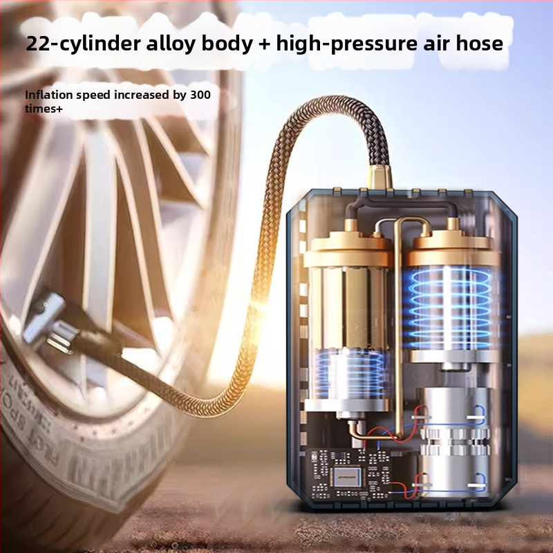 Prijenosna višefunkcionalna bežična pumpa za kućnu upotrebu, pogodna za gume automobila i bicikla, kompatibilna s električnim vozilima.