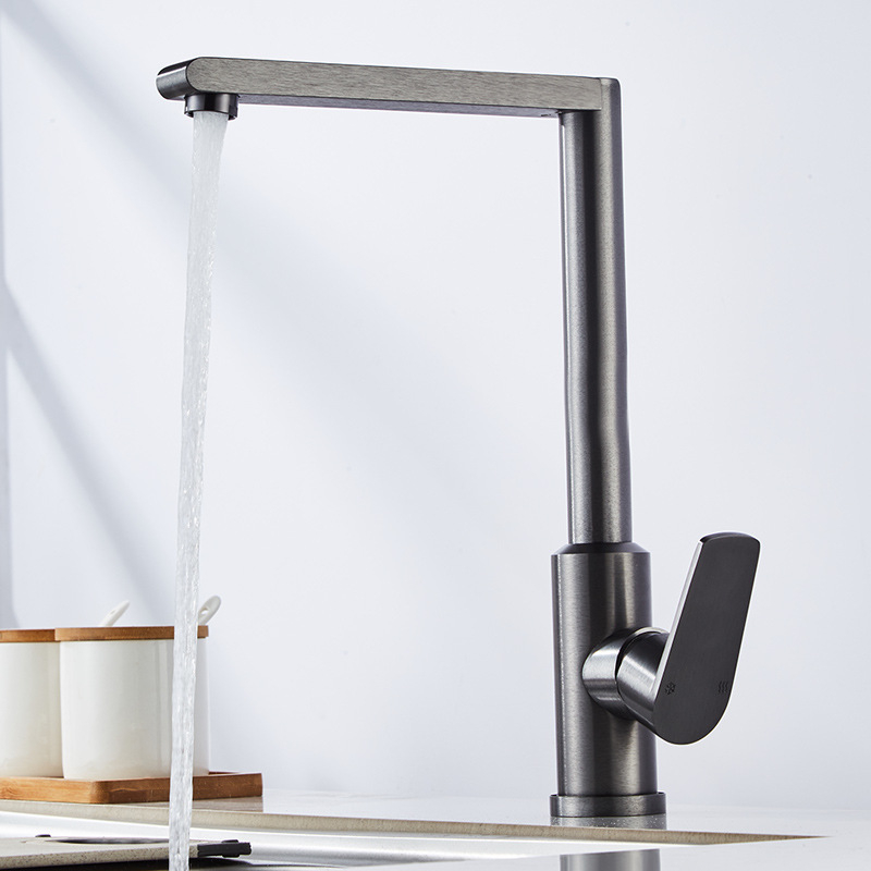 Konyhai mosogató keverőcsap – Forgatható, Permetezés elleni, űr-alumínium, keramikus patron, alapra szerelhető