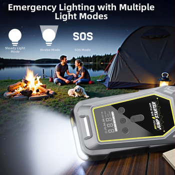 Auto avārijas uzlādes avots 12V — Viss-iekļauts ar gaisa sūknis, 12V ievade/izvade, CE/FCC/MSDS UN38.3 sertifikāti