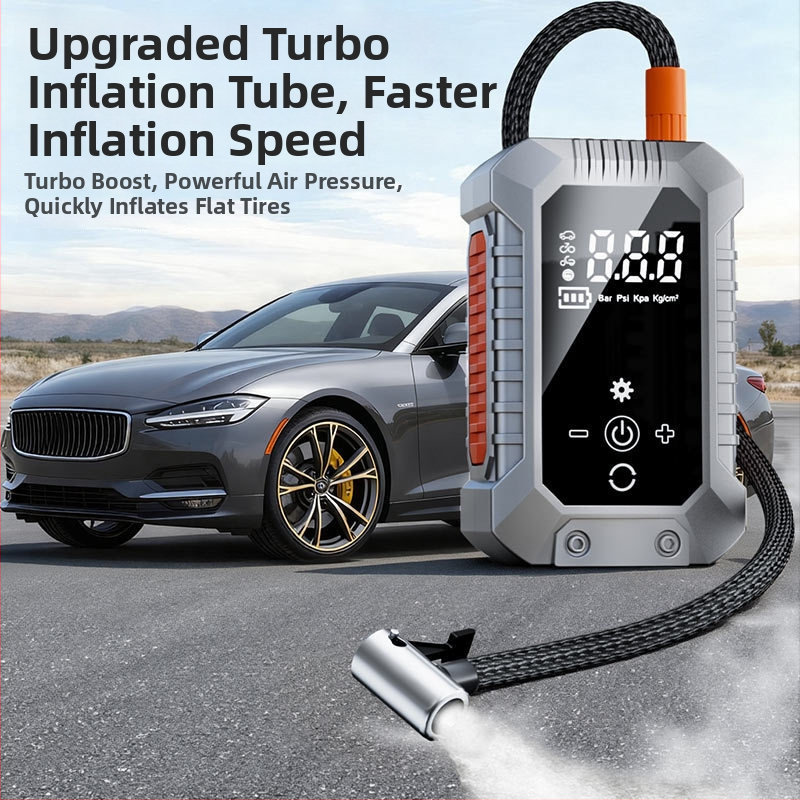 Prenosná automobilová pumpa na vzduch, elektrická, bezdrôtová, s digitálnym tlakom vzduchu v pneumatikách, 12V, 25 L/min, doba chodu 5–20 min