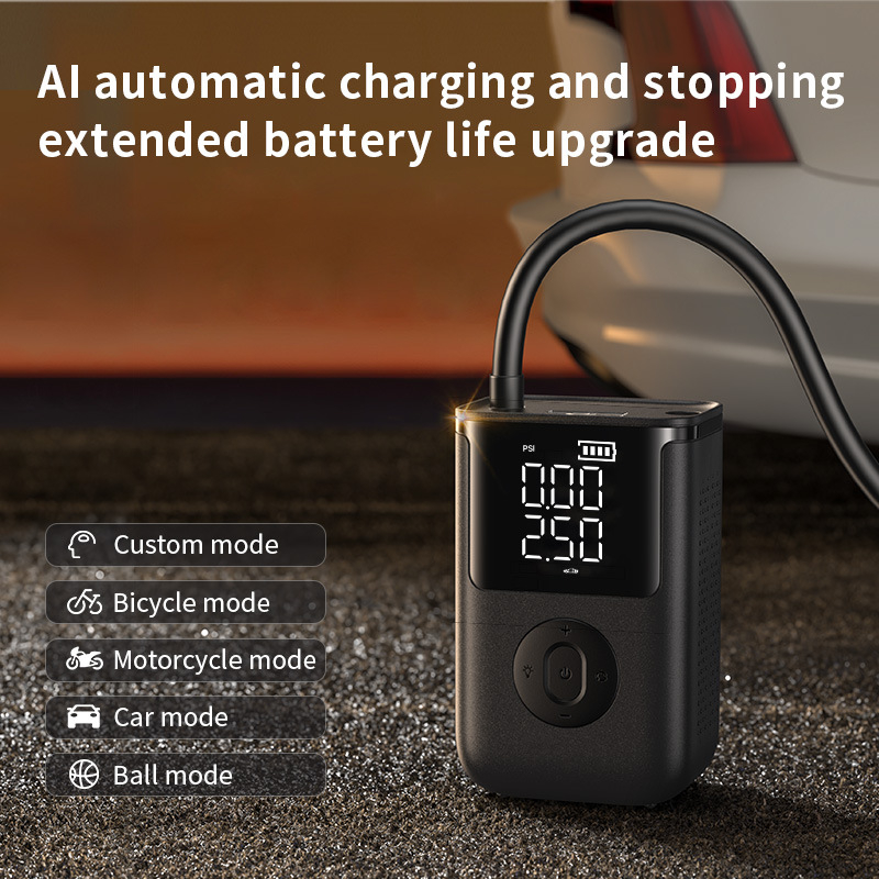 Bežični prijenosni auto inflator, 12V, digitalni zaslon, 25 L/min, litijeva baterija