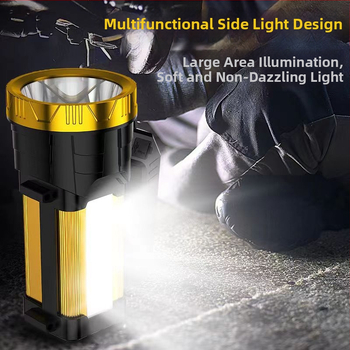 Prenosný LED reflektor pre outdoor – 25W, 18000 mAh, solárne napájanie a ručný pohon, rotácia 360°