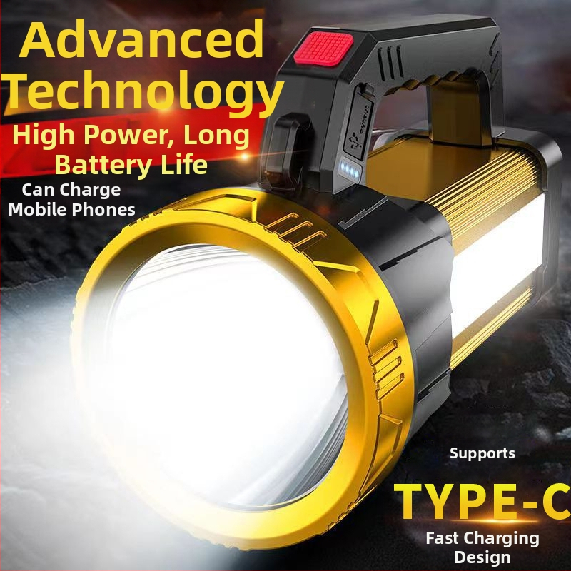 Prenosný LED reflektor pre outdoor – 25W, 18000 mAh, solárne napájanie a ručný pohon, rotácia 360°